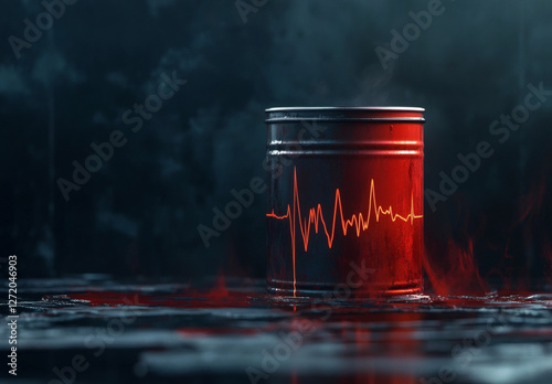 Heart Rate on a barrel Dark Background photo