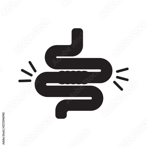 Colitis. Stomach set icon for medical design
