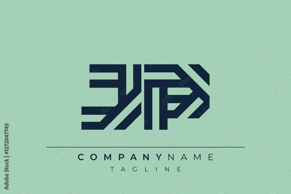 Obraz premium JP minimal line logo. Letter J and P vector line logo design.