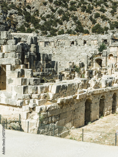 Myra in Turkey theater ancient ruins, amphitheater photo