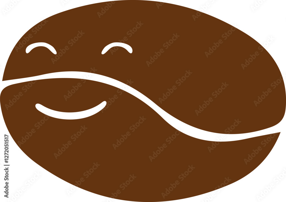 Cartoon Smiling Coffee Bean Illustration Cartoon Smiling Coffee Bean Illustration