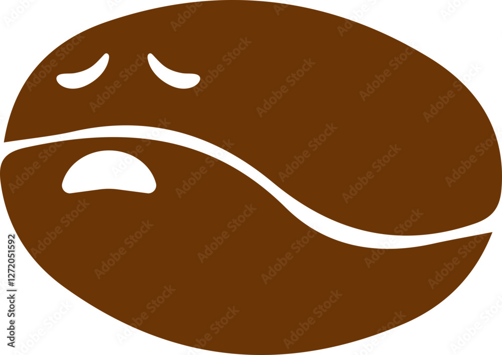 Sad Coffee Bean Character Illustration Sad Coffee Bean Character Illustration