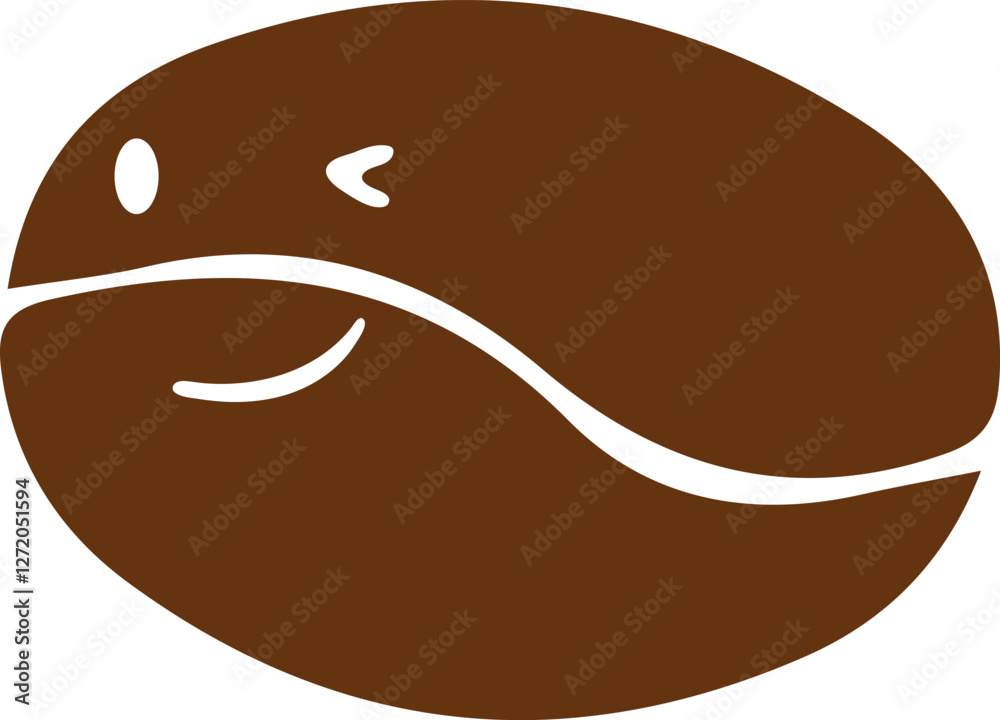 Smiling Cartoon Coffee Bean Illustration Smiling Cartoon Coffee Bean Illustration