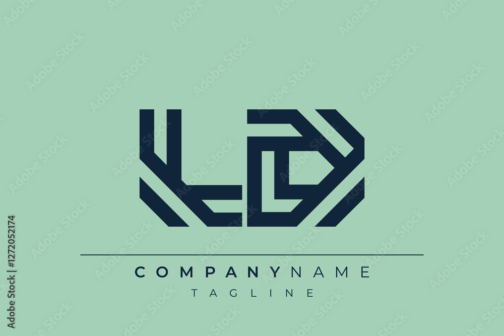 LD minimal line logo. Letter L and D vector line logo design.