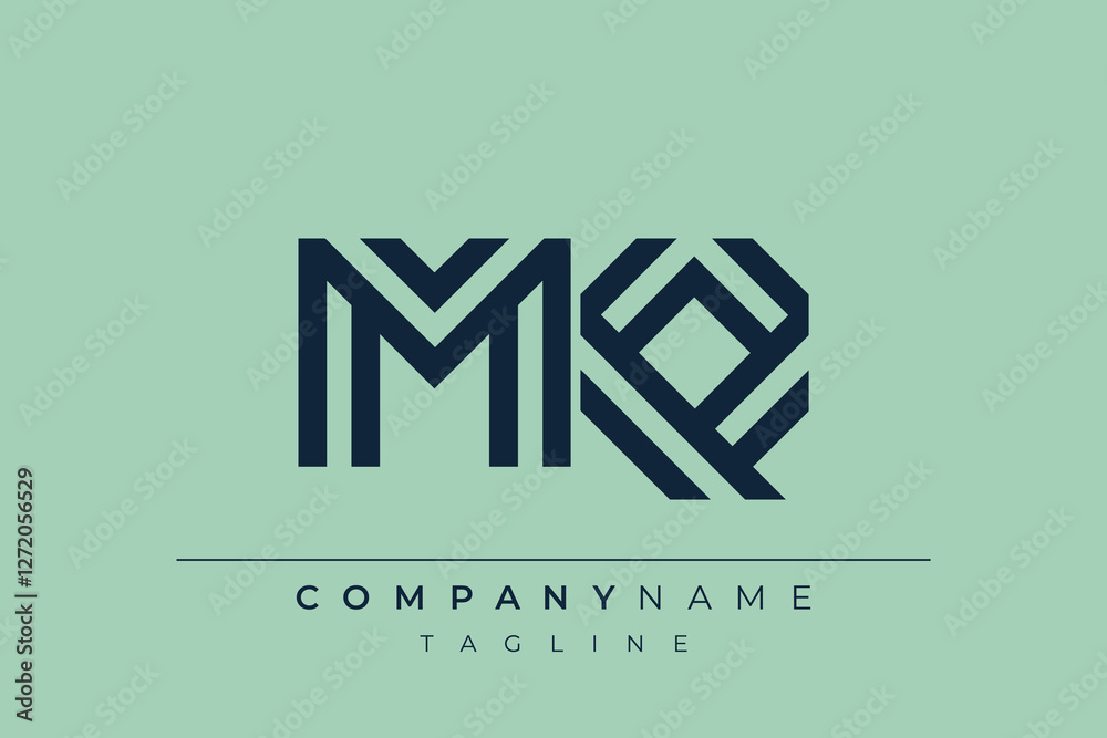 Obraz premium MQ minimal line logo. Letter M and Q vector line logo design.