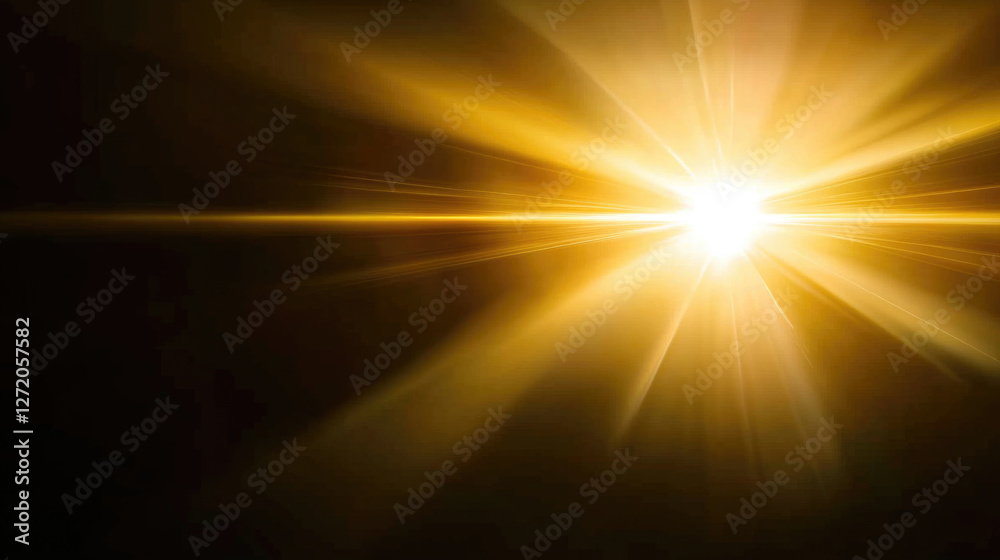 Obraz premium Bright star-like light bursts against a dark background