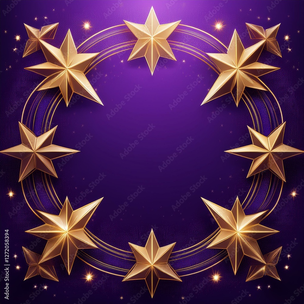 Obraz premium beautiful luxury star border frame background with lighting effect and sparkle graphic resource