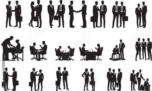 Group of  working people silhouettes 