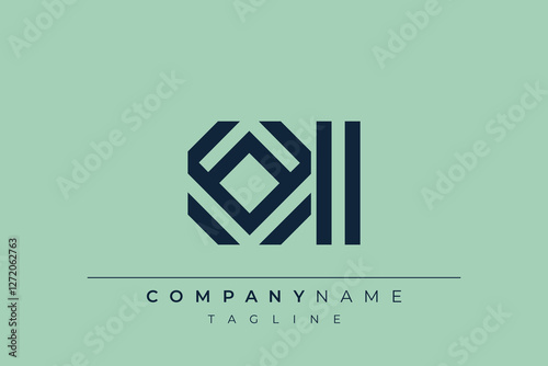 OI minimal line logo. Letter O and I vector line logo design.