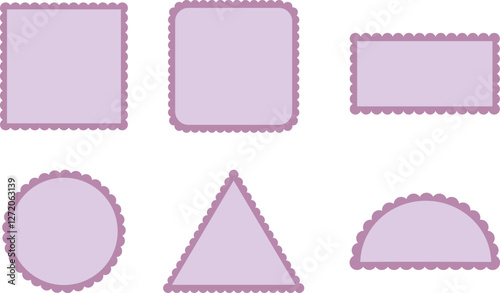 Vector set of scallop shape frame elements