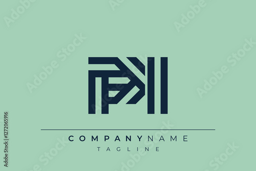 PI minimal line logo. Letter P and I vector line logo design.