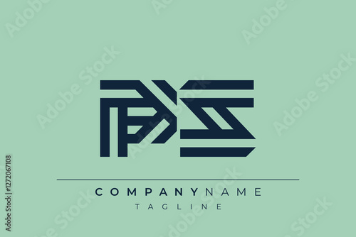 PS minimal line logo. Letter P and S vector line logo design.