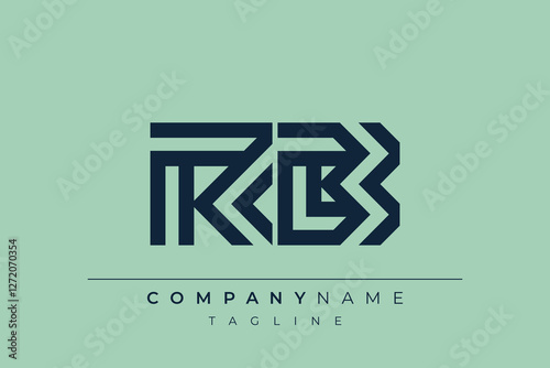 RB minimal line logo. Letter R and B vector line logo design.