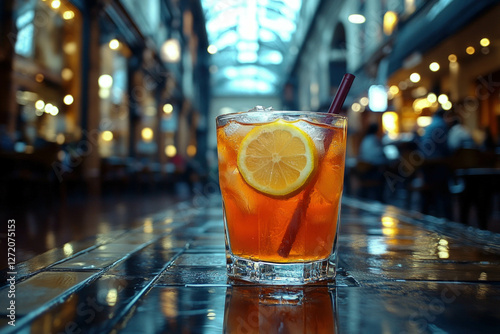 Glass Of Iced Tea With Lemon