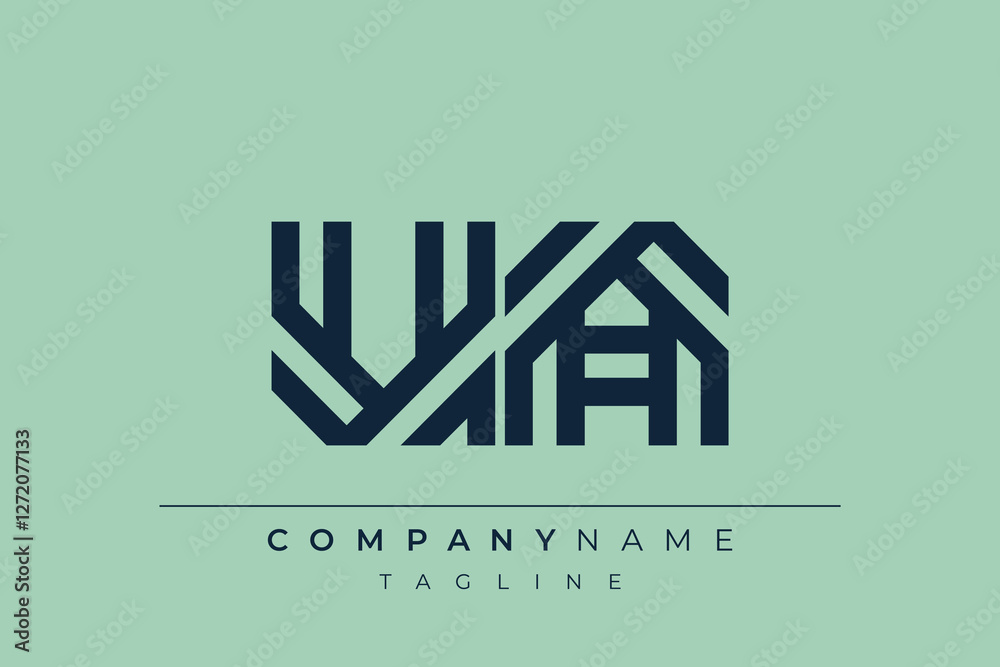 Fototapeta premium UA minimal line logo. Letter U and A vector line logo design.
