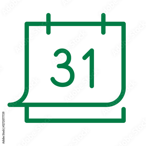 Calendar icon representing the date 31 in a simple line design for scheduling and planning activities