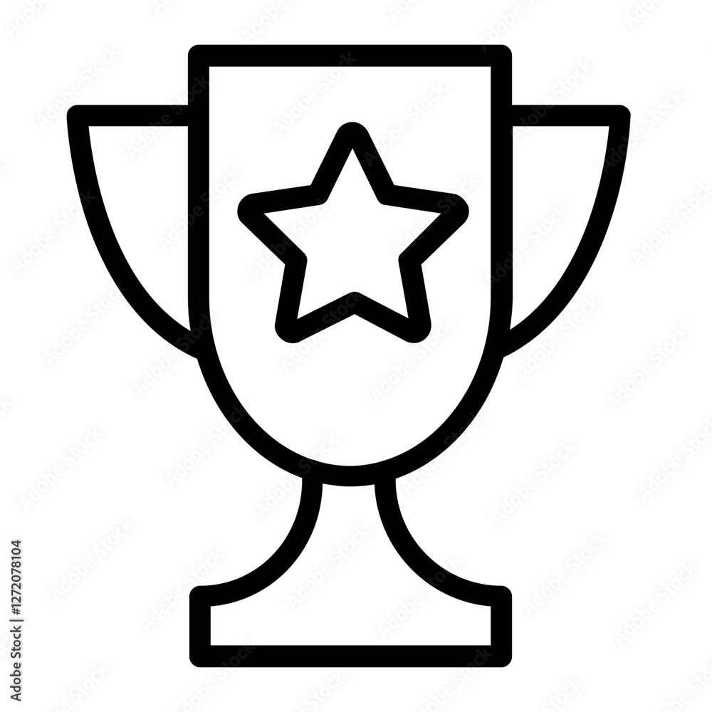 Trophy with star graphic represents achievement and success in competitions and awards
