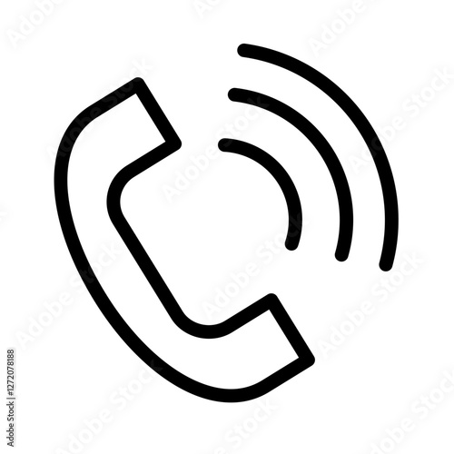 Line icon of a ringing telephone illustrating communication and connectivity in modern society