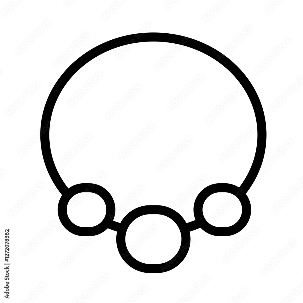 Simple line icon representing a network or connection with circles, illustrating relationships or data exchange visually