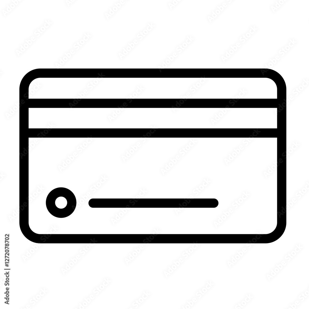 Minimalist line icon illustration of a credit card designed for digital payment concepts and financial transactions Minimalist line icon illustration of a credit card designed for digital payment concepts and financial transactions