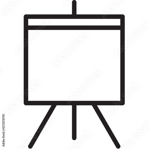 Line icon vector illustration of an easel used for presentations and artwork in creative environments
