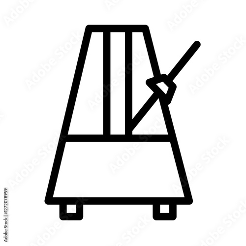 Line icon illustration of a metronome used for musical rhythm and timing practice
