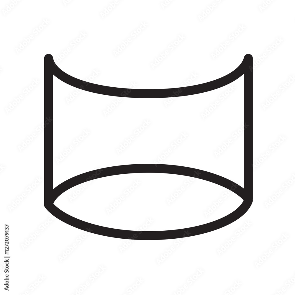 Line icon vector illustration of a cylindrical shape design for versatile applications in digital and print media Line icon vector illustration of a cylindrical shape design for versatile applications in digital and print media