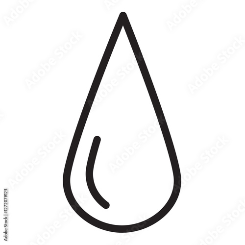 Line icon vector illustration of a water drop design depicting fluidity and purity in a minimalist style