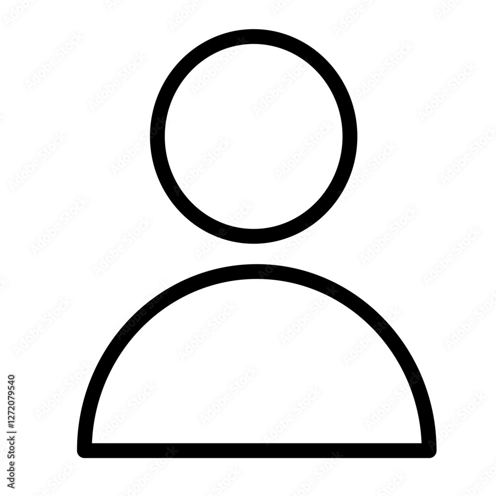Line icon vector illustration of a minimalistic user profile representation for digital applications and websites Line icon vector illustration of a minimalistic user profile representation for digital applications and websites
