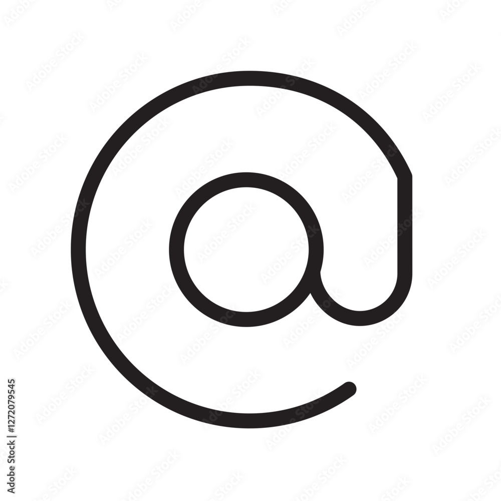 Simple line icon of at symbol illustrating digital communication and connectivity in modern design Simple line icon of at symbol illustrating digital communication and connectivity in modern design
