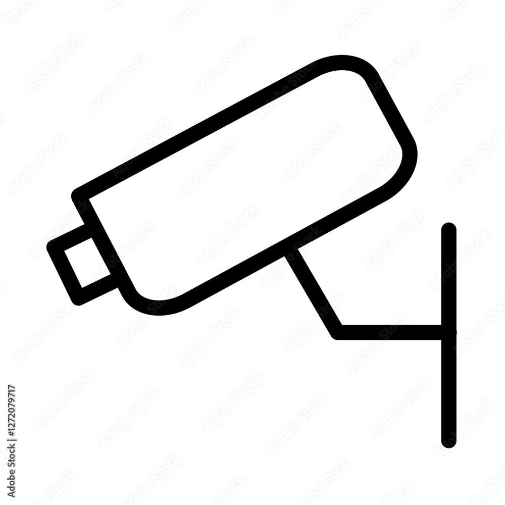Security camera line icon representing surveillance technology for safety and monitoring purposes Security camera line icon representing surveillance technology for safety and monitoring purposes