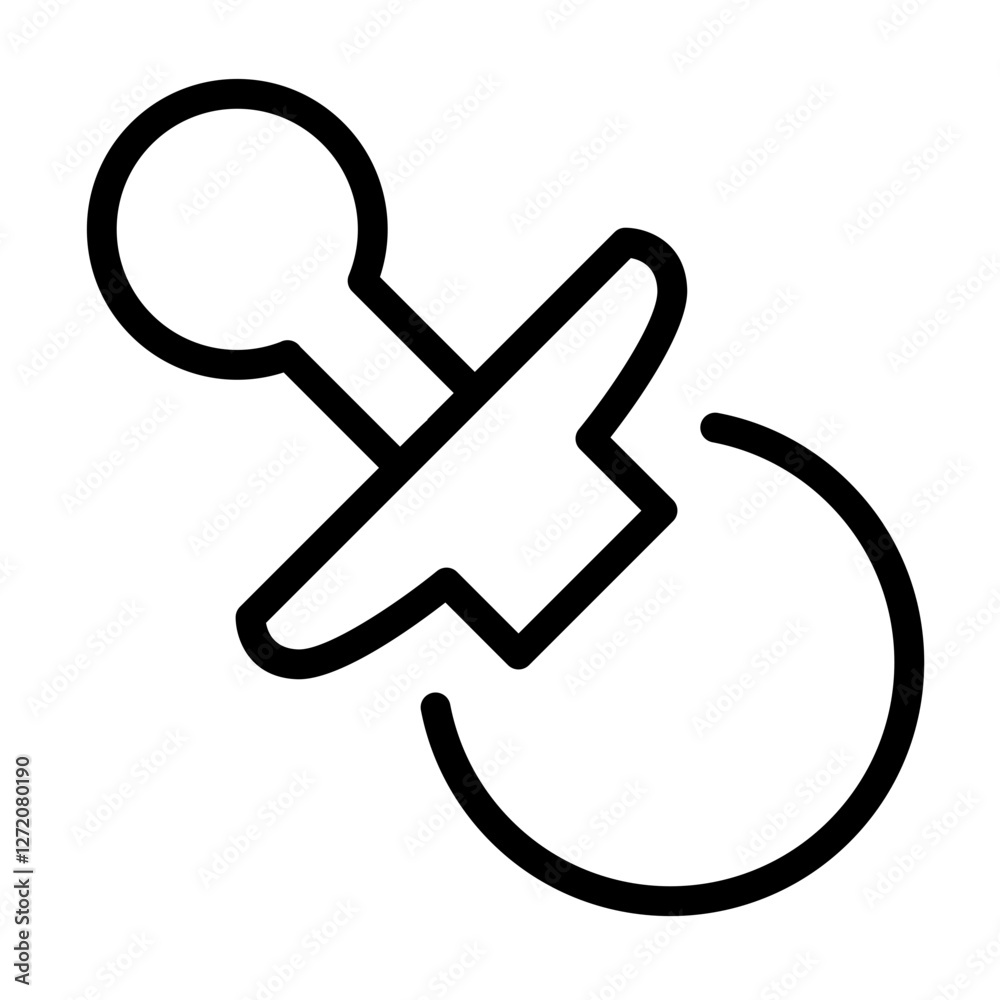 Simple line icon of a pacifier designed for baby care, ideal for use in digital media and print materials focused on childcare