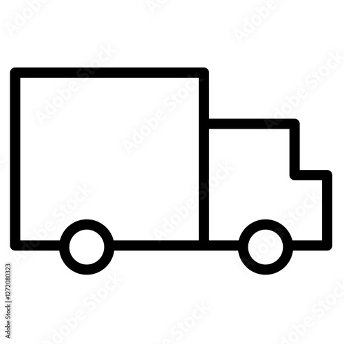 Line icon vector illustration of a delivery truck for logistics and transportation activities