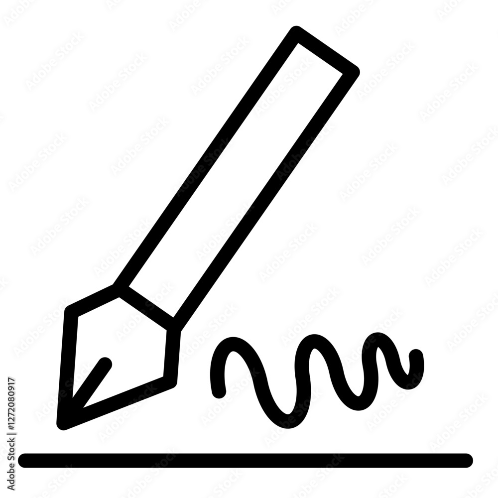 Vector illustration of a pencil drawing a wavy line on a blank surface with a simple and clean design Vector illustration of a pencil drawing a wavy line on a blank surface with a simple and clean design