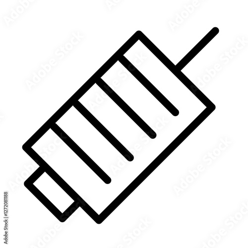 Line icon vector illustration of a rolled-up paper with a protruding end representing a document or note