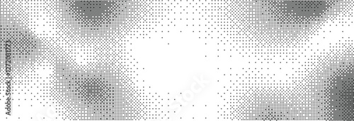 Pixelated bitmap gradient texture. Retro pixel art, black dither pattern, 8 bit background. Vector illustration