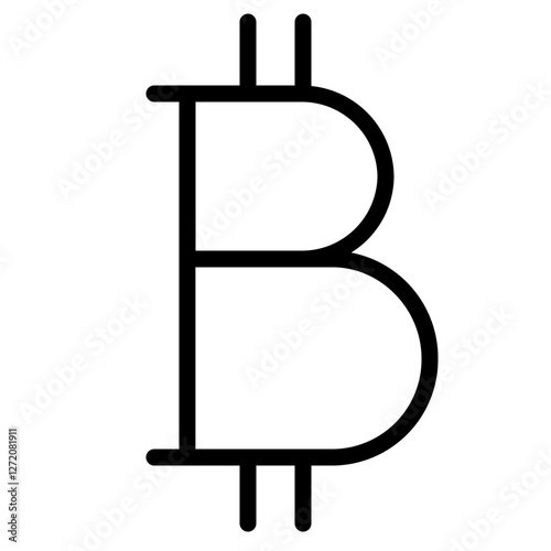 Line icon representing a cryptocurrency symbol in a minimalist design