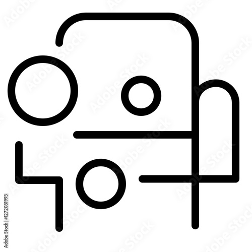 Line icon vector illustration depicting abstract human figures interacting in a minimalist style within a modern design context
