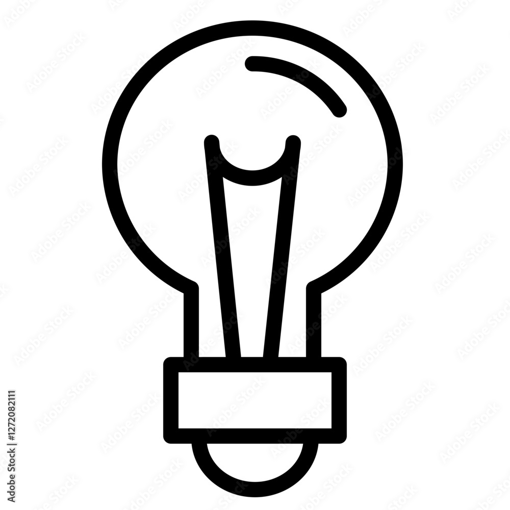 Light bulb line icon representing creativity and innovation in design and technology Light bulb line icon representing creativity and innovation in design and technology