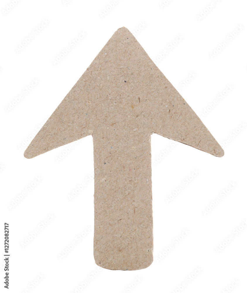 Fototapeta premium One kraft paper arrow isolated on white