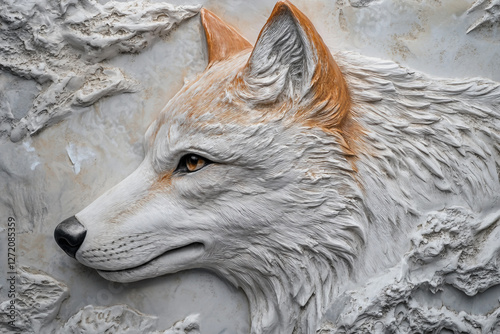 Textured plaster abstract reliefs created generative AI technology