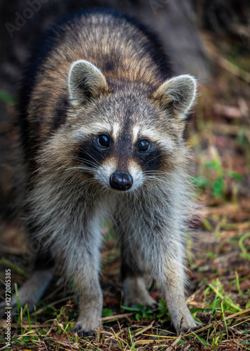 Raccoon out for a walk along the Shadow Creek Ranch Nature Trail in Pearland, Texas