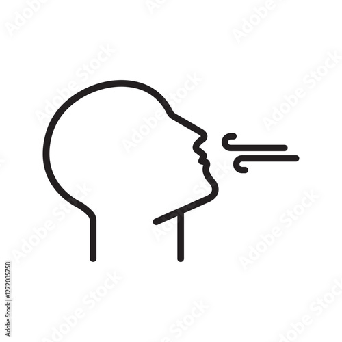Breathing icon. Breath difficulties sign. Respiration problems symbol. vector illustration on white background

