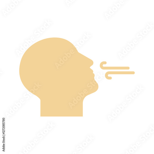 Breathing icon. Breath difficulties sign. Respiration problems symbol. vector illustration on white background
