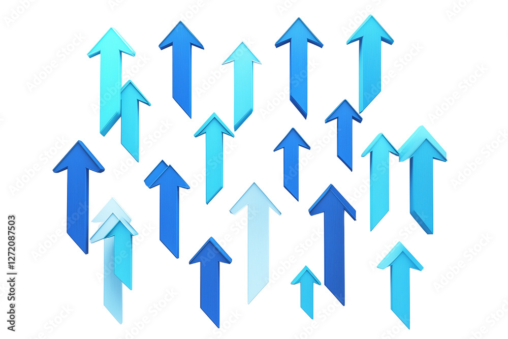 Blue arrows pointing in different directions, isolated on a transparent background. Blue arrows pointing in different directions, isolated on a transparent background.