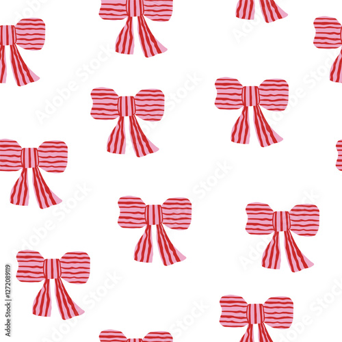 Wallpaper Mural Seamless pattern with striped bows. trendy print. Vector hand drawn illustration.  Torontodigital.ca
