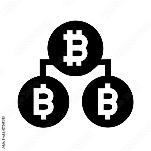 Vector art of bitcoin network concept isolated on white background, illustrating the interconnectedness and decentralized nature of cryptocurrency