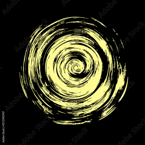yellow Spiral on black background