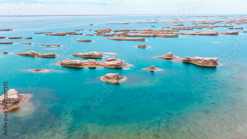 Yadan landform on water in Qinghai, China
