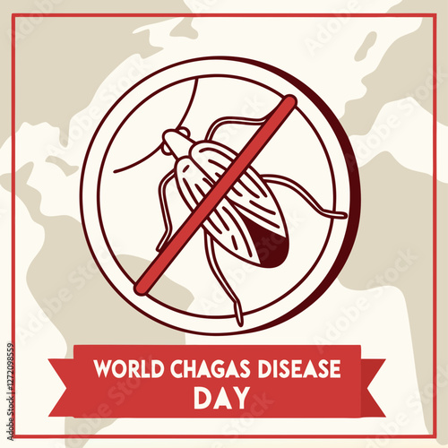 April is World Chagas Disease Day background template. Holiday concept. use to background, banner, placard, card, and poster design template with text inscription and standard color. vector
